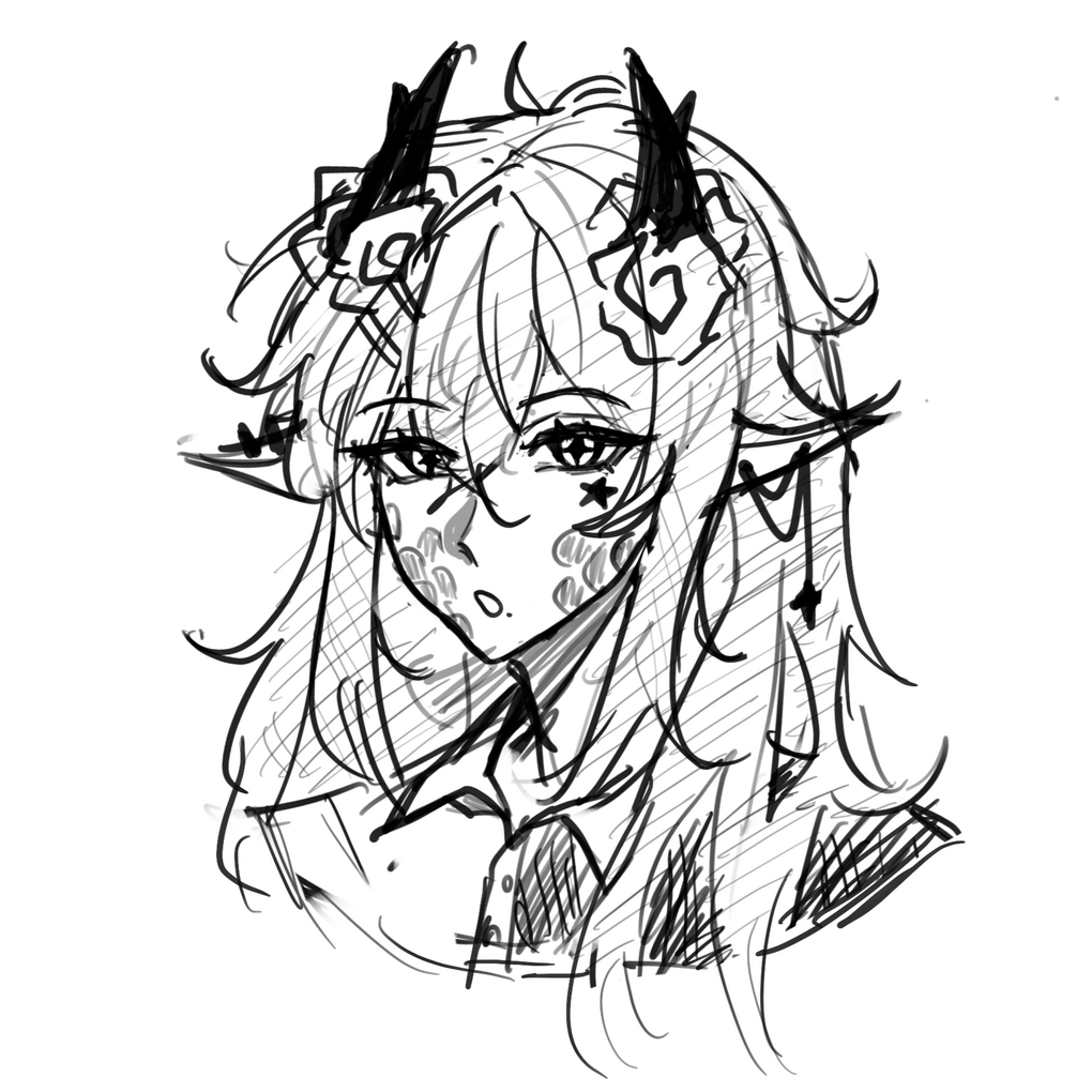 Oc headshot - clean sketch (lineart)