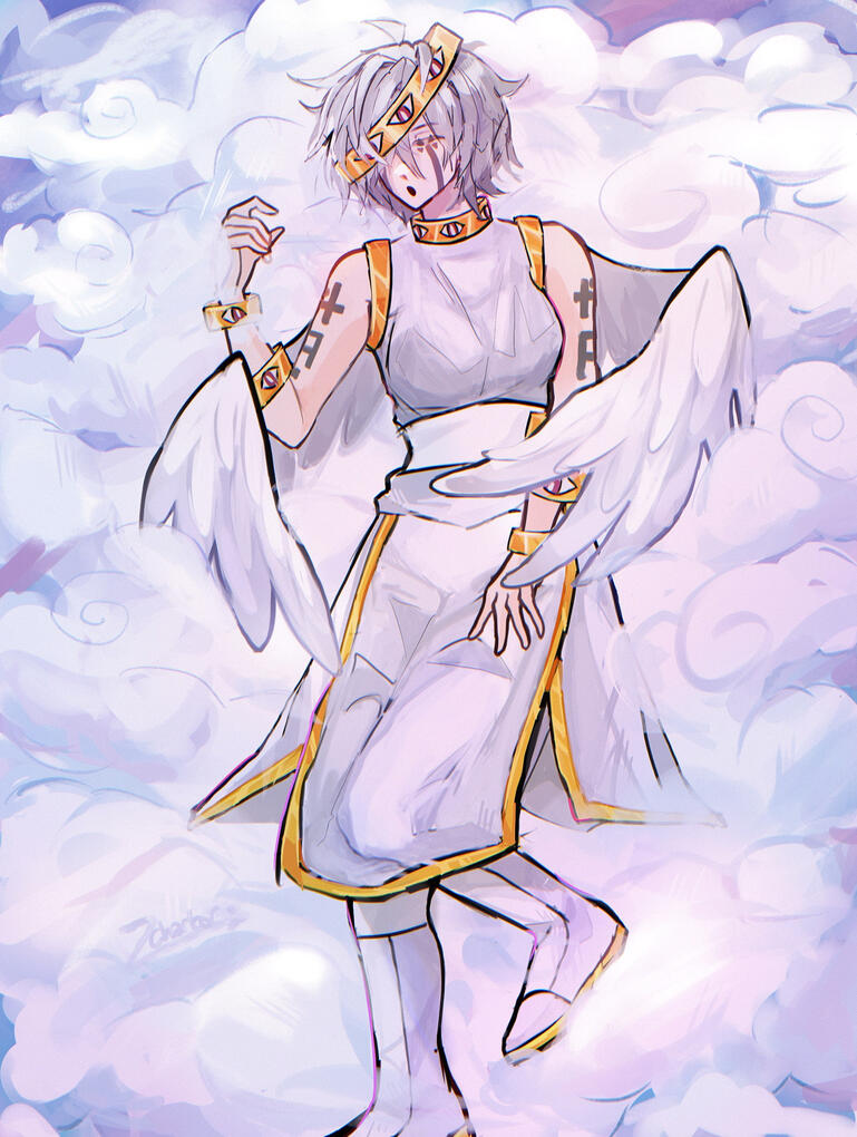 Fully rendered fullbody for Arwie on artfight + simple scenery background