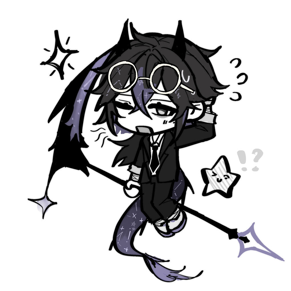 chibi fullbody - minimally colored clean sketch (lineart)