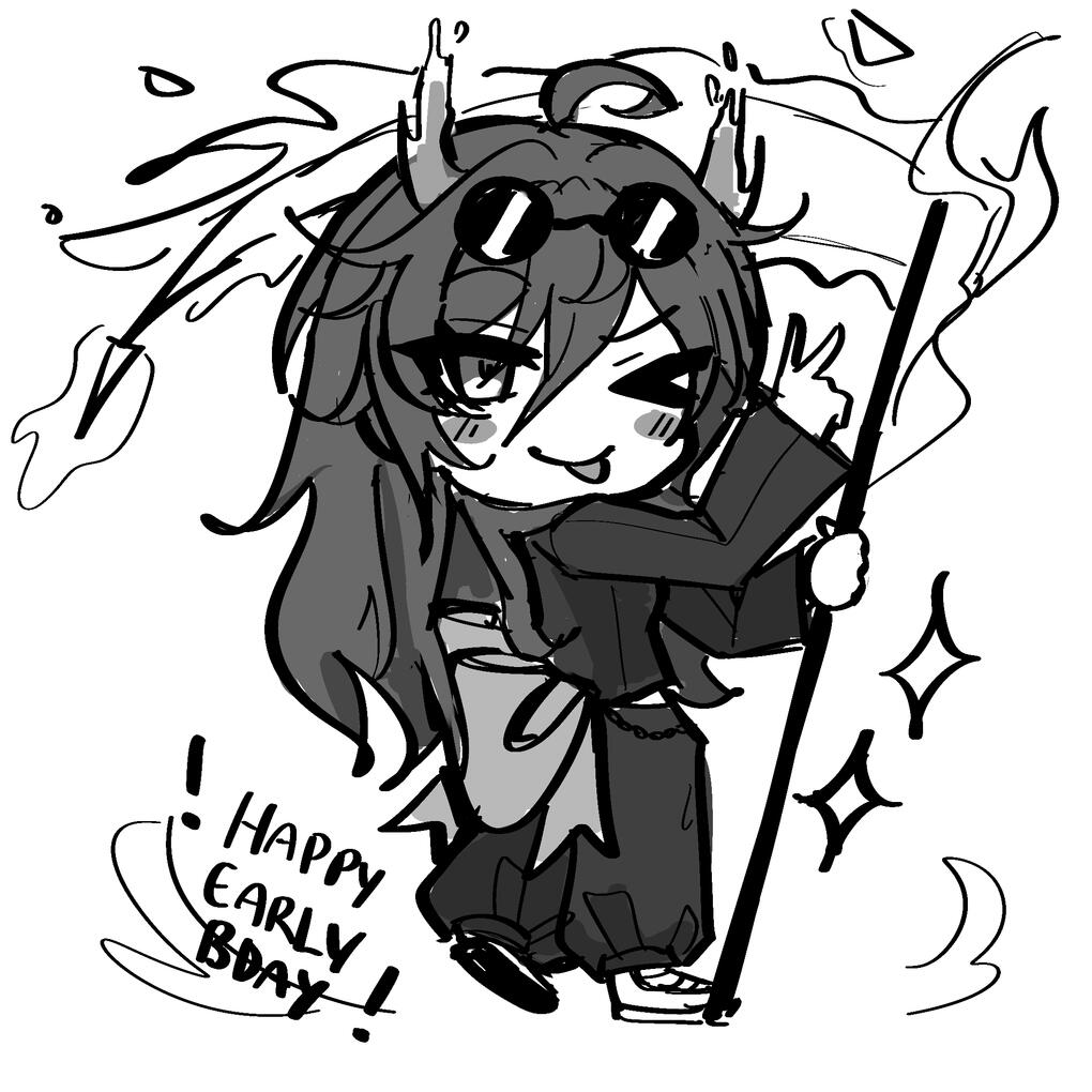 Chibi fullbody - clean sketch (lineart)
