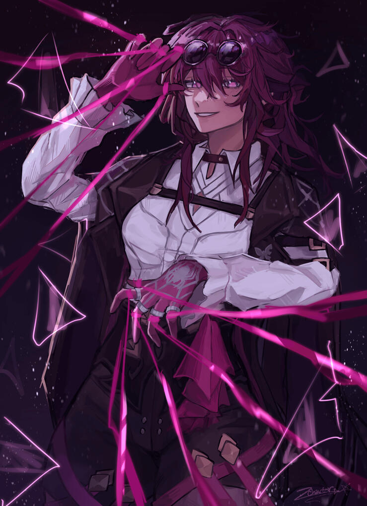 Kafka fanart - fully rendered halfbody- abstract background(?)