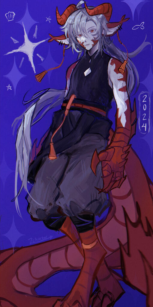 Fully rendered fullbody for IzumiUeno on artfight - abstract background