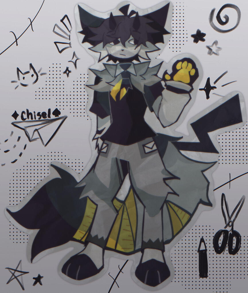 Fully rendered fullbody in FPE style for Kitsunelatte on artfight - abstract background- anthro