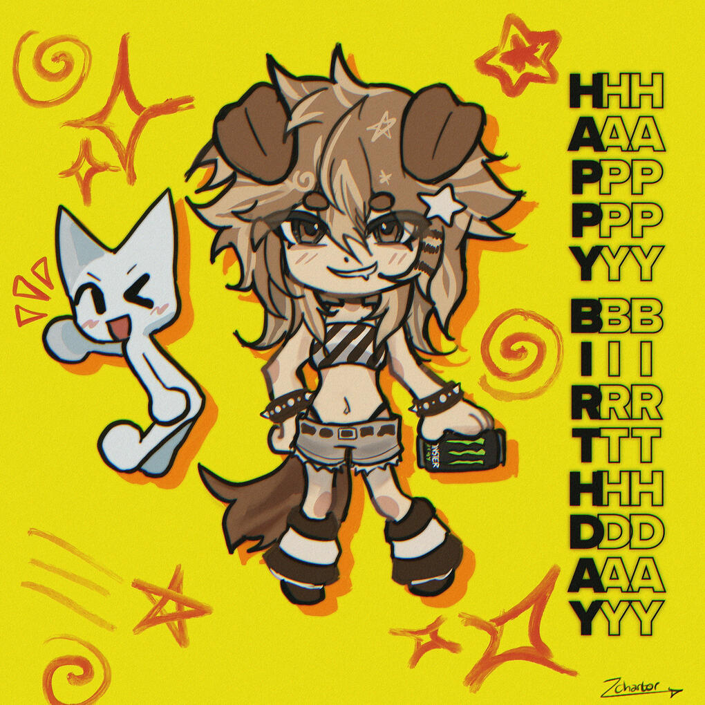 Full body chibi for JAY_XII - minimally shaded - abstract background- anthro
